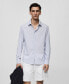 Фото #1 товара Рубашка MANGO мужская из стрейч-ткани, в полоску, Slim-Fit