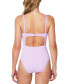 Sanctuary Women's Ribbed Banded Cutout Swimsuit Pink Size XL