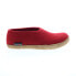 Haflinger Emils Slipper 221002-211H Womens Red Canvas Clogs Slippers Shoes 38