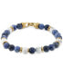 Фото #2 товара Браслет LEGACY for MEN Lapis Lazuli & White Agate Bead Stress in Gold-Tone Steel