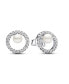 ფოტო #3 პროდუქტის Sterling Silver Pearl Halo Necklace and Earring Gift Set