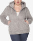 Plus Size Hooded Sherpa Jacket