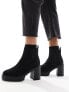 ASOS DESIGN Wide Fit Elma heeled chunky chelsea boots in black