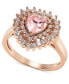 ფოტო #1 პროდუქტის Rose Gold-Tone Pavé & Pink Crystal Heart Halo Ring, Created for Macy's