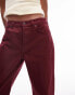 Фото #2 товара Topshop mid rise Runway jeans in burgundy