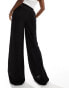 Фото #4 товара In The Style linen blend wide leg drawstring trousers in black