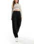 ASOS DESIGN formal barrel leg trouser in black