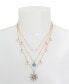Фото #3 товара Betsey Johnson faux Stone Daisy Layered Necklace
