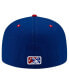 Фото #1 товара Men's Blue Akron RubberDucks Theme Night Akron White French 59FIFTY Fitted Hat