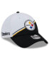 Фото #1 товара Men's White, Black Pittsburgh Steelers 2023 Sideline 39THIRTY Flex Hat