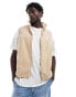 Фото #1 товара adidas Originals Adicolor 3-stripes Microfleece Vest in Beige