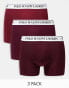 Polo Ralph Lauren 3 pack trunks in burgundy with contrasting logo waistband Красный, S - W28-30 - фото #1