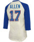 ფოტო #2 პროდუქტის Women's Josh Allen Cream, Royal Buffalo Bills Player Raglan Name Number 3/4 Sleeve T-shirt