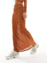 Фото #5 товара ASOS DESIGN co-ord textured mesh ruched maxi skirt in rust