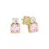 Yellow gold earrings with zircons 239 001 01046 0000400