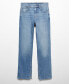 ფოტო #1 პროდუქტის Women's Slits Detail Mid-Waist Flared Jeans
