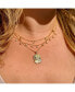 ფოტო #3 პროდუქტის Yellow Gold Tone CZ Love Charm Necklace