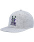 Men's Heather Gray Milwaukee Bucks Hardwood Classics 2.0 Snapback Hat