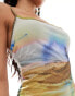 Фото #4 товара ASOS DESIGN square neck cami maxi dress in landscape print