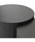 Vertical Stripe Design Nesting Coffee Table Set For Living Room, Bedroom, Black(Set Of 2 Pieces)