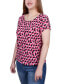 ფოტო #3 პროდუქტის Petite Short Sleeve Extended Sleeve Tunic Top