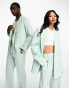 IIQUAL unisex double breasted blazer co-ord in mint Зеленый, S - 38/M - фото #1