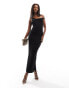 Фото #2 товара ASOS DESIGN strappy off shoulder maxi dress with twist skirt in black