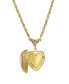 Фото #2 товара 2028 gold-Tone Heart Cameo Locket 16" Adjustable Necklace