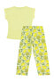 Kız Çocuk Pijama Takımı 2-5 Yaş Pastel Sarı