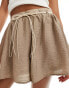 Фото #3 товара Vero Moda flippy festival shorts with woven tie belt in stone