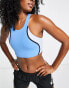 Фото #1 товара Nike Yoga Swoosh Dri-FIT cut and sew medium support sports bra in blue