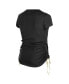 ფოტო #3 პროდუქტის Women's Black New Orleans Saints Ruched Side T-Shirt