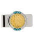 Фото #1 товара Men's Gold-Layered 1800's Liberty Nickel Turquoise Coin Money Clip