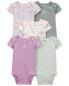 Baby 5-Pack Floral Short-Sleeve Bodysuits 6M