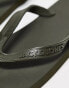 Jack & Jones logo flip flop in khaki