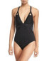 Фото #1 товара Womens Athena Fine Line Plunge-Neck Sz. 12 One-Piece Swimsuit 149841