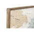 Set of 4 pictures DKD Home Decor World Map Vintage Loft 200 x 3,5 x 120 cm