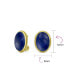 ფოტო #4 პროდუქტის 7CT Oval Cabochon Oval Blue Natural Lapis Azul Rope Cable Bezel Gold Plated Sterling Silver Clip On Earrings For Women Clip Only Is Alloy