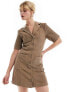 Фото #1 товара ASOS DESIGN button through cord mini dress in mocha