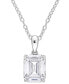 ფოტო #1 პროდუქტის Moissanite Baguette Solitaire 18" Pendant Necklace (2-1/2 ct. t.w.) in Sterling Silver