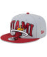 Фото #1 товара Men's Gray, Red Miami Heat Tip-Off Two-Tone 9FIFTY Snapback Hat