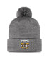 ფოტო #1 პროდუქტის Men's Gray Boston Bruins Authentic Pro Home Ice Cuffed Knit Hat with Pom