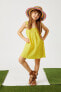 Фото #1 товара Kız Çocuk Kalın Askılı Lastik Detaylı Midi Elbise 2skg80226aw