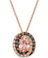 Фото #1 товара Le Vian peach Morganite (7/8 ct. t.w.) & Diamond (1/3 ct. t.w.) Adjustable 20" Pendant Necklace in 14k Rose Gold