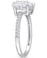 ფოტო #5 პროდუქტის Moissanite Heart & Oval Cuff Ring (2-1/8 ct. t.w.) in Sterling Silver