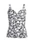 Women's V-Neck Wrap Underwire Tankini Swimsuit Top Adjustable Straps