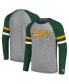 ფოტო #1 პროდუქტის Men's Gray, Green Green Bay Packers Kickoff Raglan Long Sleeve T-shirt