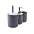 Набор для ванной DKD Home Decor Чёрный Натуральный Бамбук Dolomite 10,2 x 10,2 x 37,5 cm (3 Предметы)