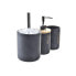 Bath Set DKD Home Decor Black Natural Bamboo Dolomite 10,2 x 10,2 x 37,5 cm (3 Pieces)