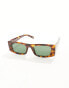 ASOS DESIGN flat top mid square sunglasses in tort